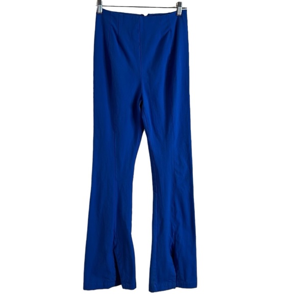Free People Real Deal Slit Flare Pants Bell Bottom High Waisted Blue. Size XS - Picture 2 of 13